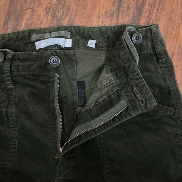 VINCE Slouchy Corduroy Military Pants Slim Fit in Olive - Picture 4 of 16